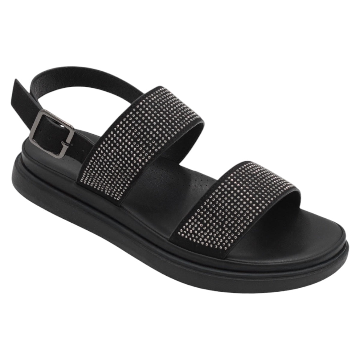 Sandalias Con Plataforma Exterior Textil Color Negro Para Mujer De Rbbasics