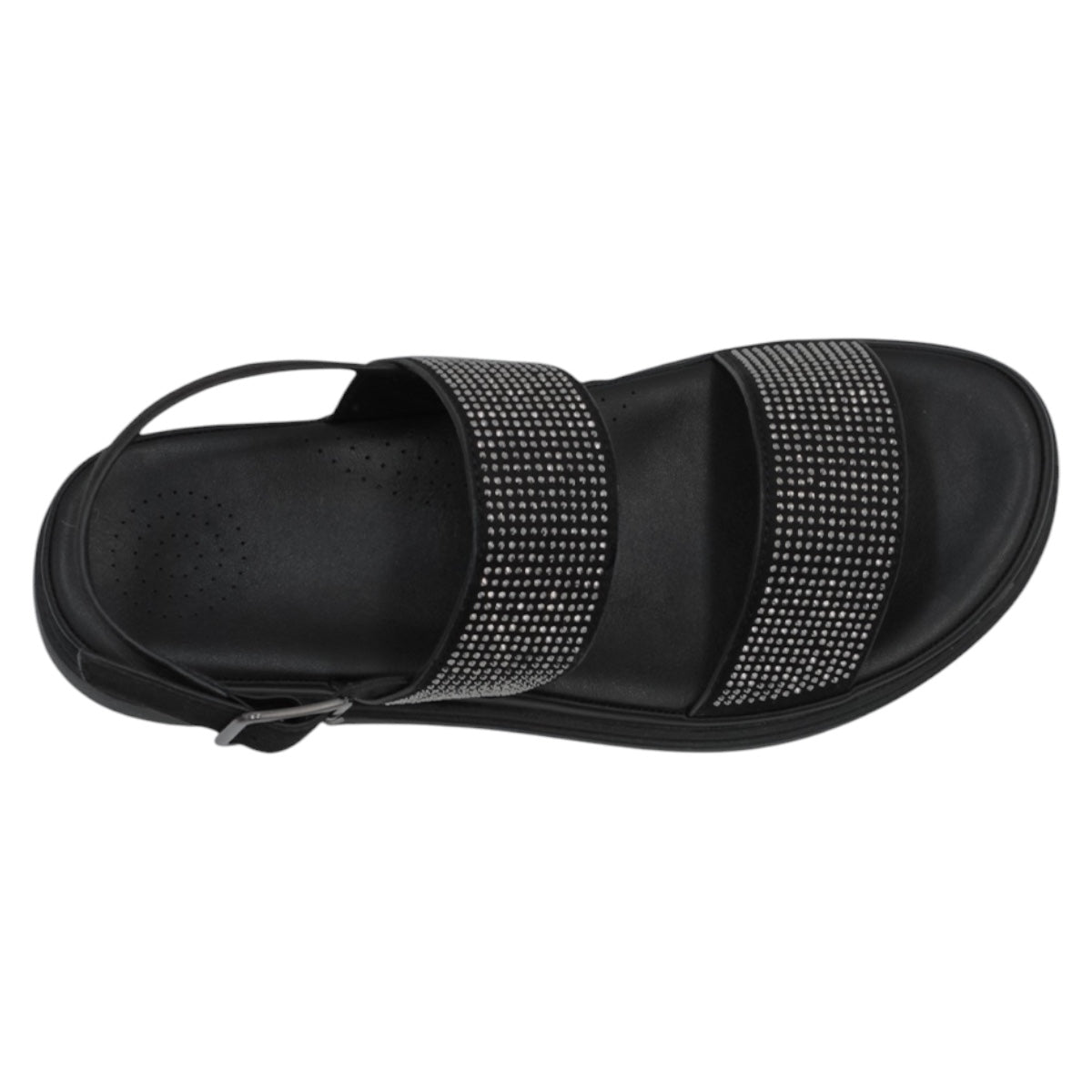 Foto 3 | Sandalias Con Plataforma Exterior Textil Color Negro Para Mujer De Rbbasics