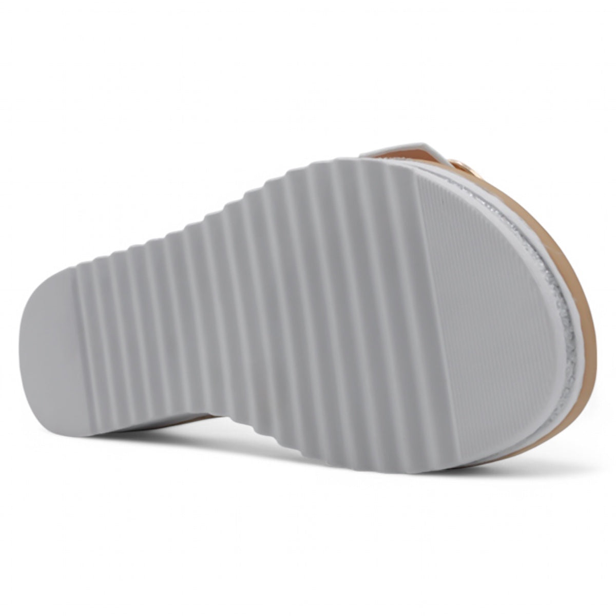 Foto 4 | Sandalias Con Plataforma Exterior Piel Vegana Color Blanco Para Mujer De Rbcollection
