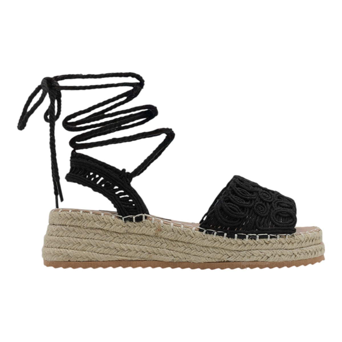 Foto 2 | Sandalias Con Plataforma Exterior Textil Color Negro Para Mujer De Rbcollection