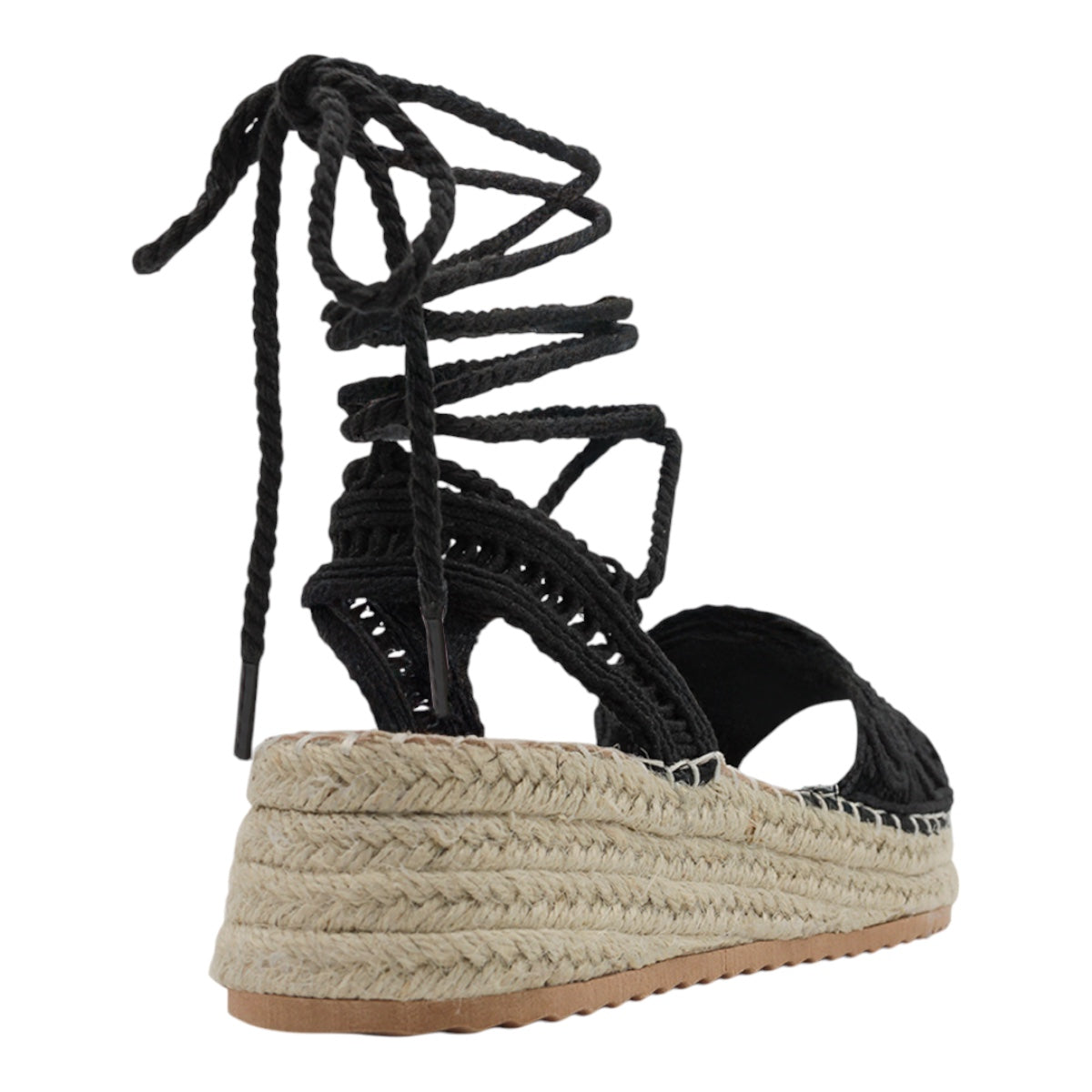 Foto 4 | Sandalias Con Plataforma Exterior Textil Color Negro Para Mujer De Rbcollection