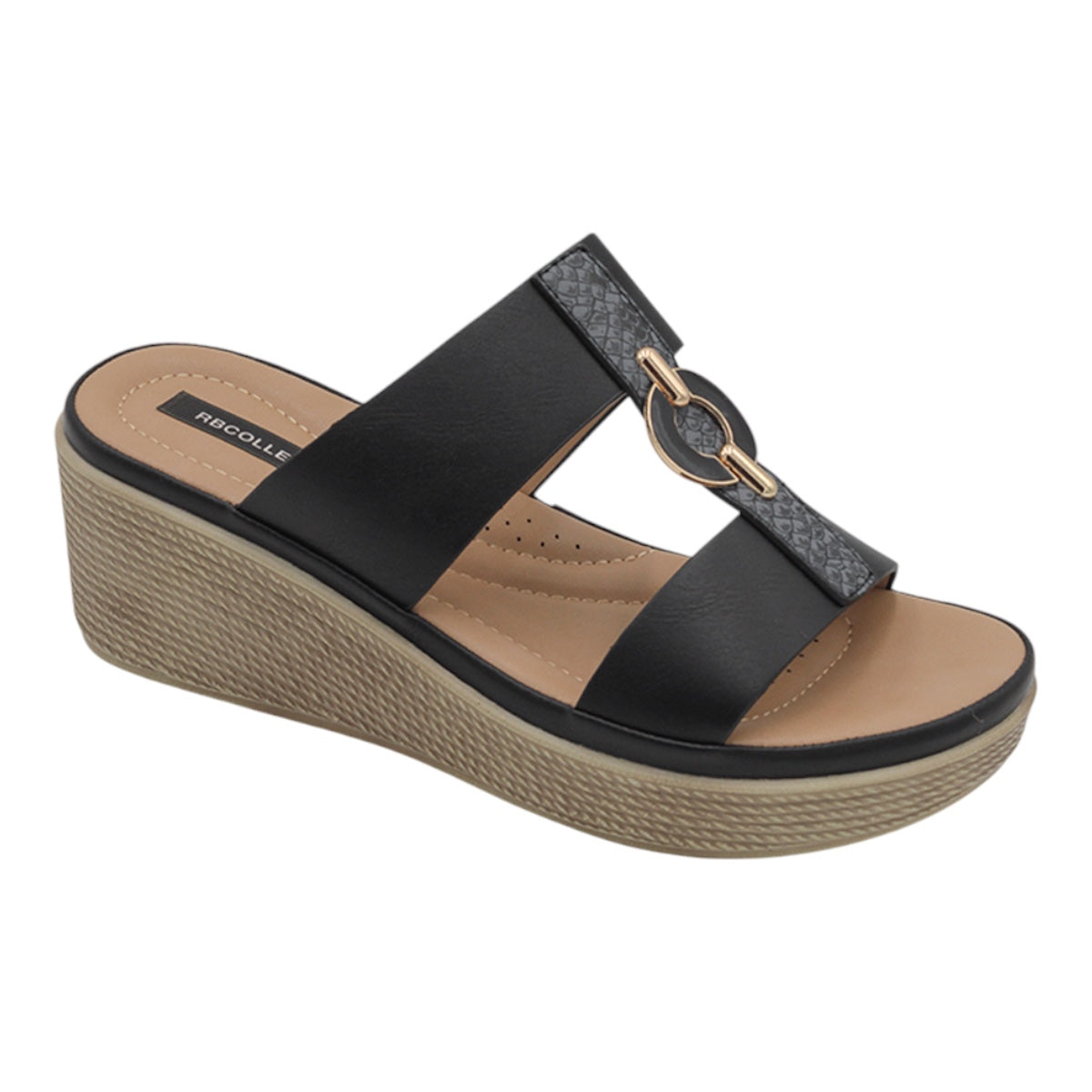 Sandalias Con Plataforma Exterior Piel Vegana Color Negro Para Mujer De Rbcollection