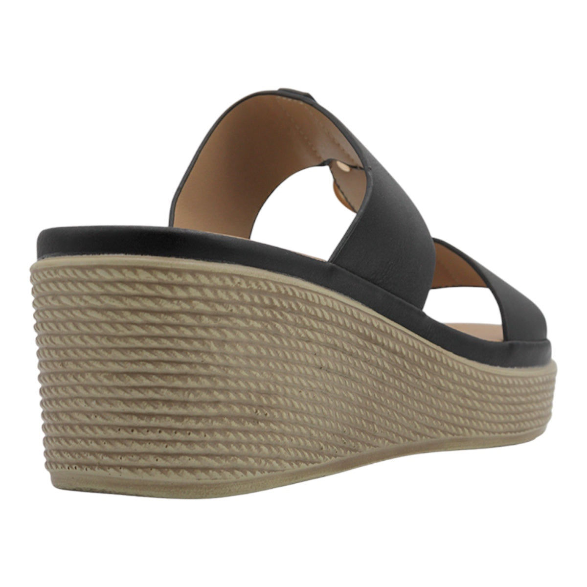 Foto 4 pulgar | Sandalias Con Plataforma Exterior Piel Vegana Color Negro Para Mujer De Rbcollection