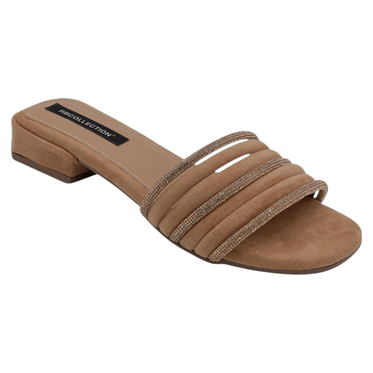 Sandalia Con Tacón Exterior Textil Color Café Para Mujer De Rbcollection