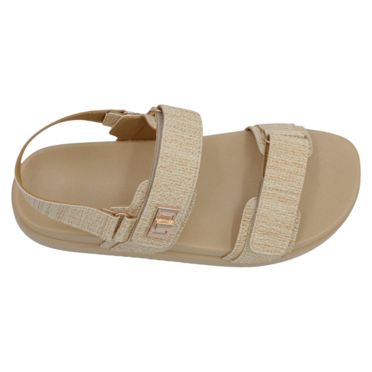 Foto 4 pulgar | Sandalias Con Plataforma Exterior Textil Color Beige  Para Mujer De Rbbasics