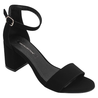 Foto 1 | Sandalia Con Tacón Exterior Gamuza Color Negro Para Mujer De Rbcollection