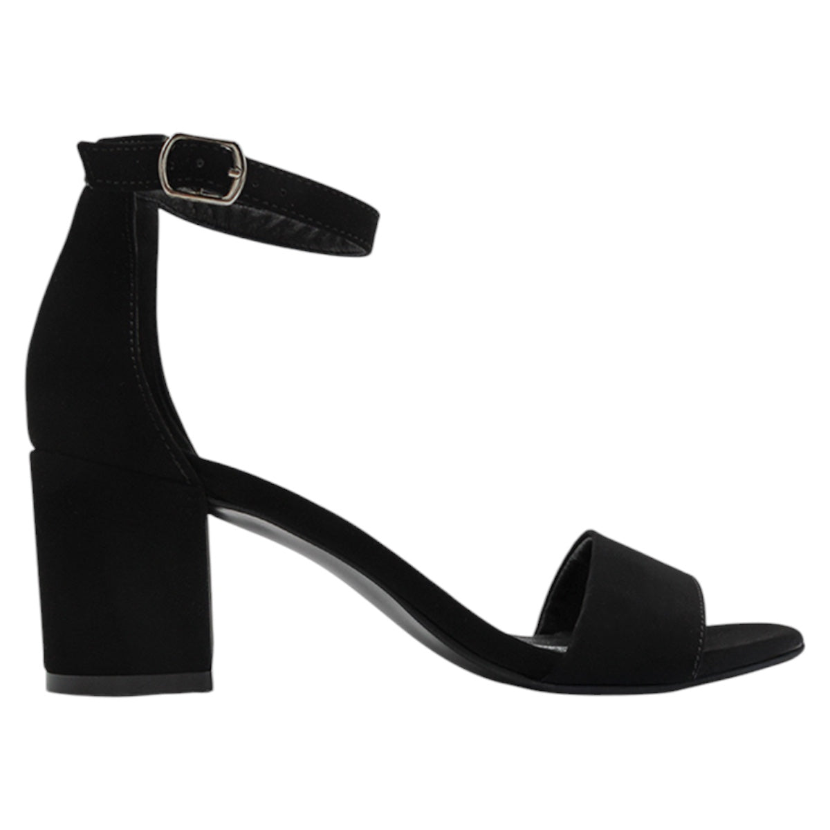 Foto 2 | Sandalia Con Tacón Exterior Gamuza Color Negro Para Mujer De Rbcollection