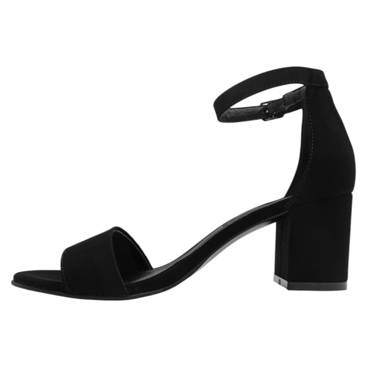 Foto 4 | Sandalia Con Tacón Exterior Gamuza Color Negro Para Mujer De Rbcollection