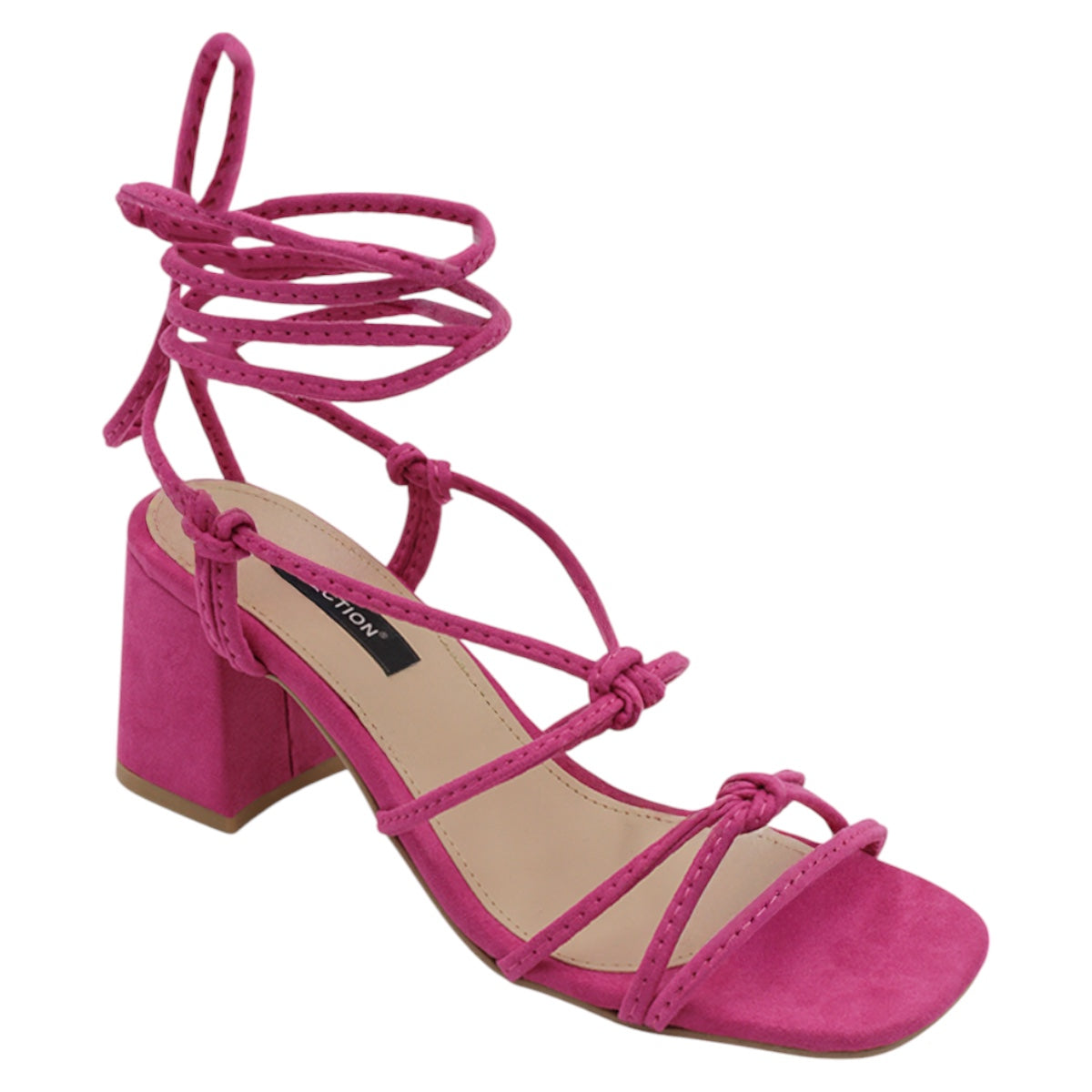 Sandalia Con Tacón Exterior Textil Color Rosa Para Mujer De Rbcollection