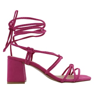 Foto 2 | Sandalia Con Tacón Exterior Textil Color Rosa Para Mujer De Rbcollection