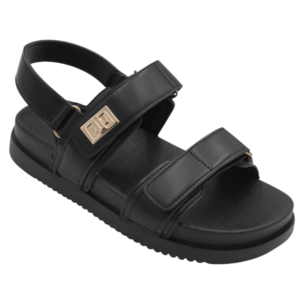 Foto 2 pulgar | Sandalias Con Plataforma Exterior Piel Vegana Color Negro Para Mujer De Rbbasics