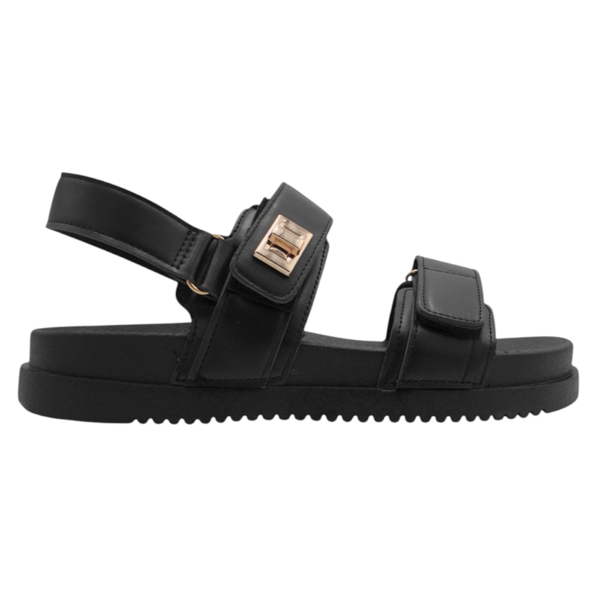 Foto 3 pulgar | Sandalias Con Plataforma Exterior Piel Vegana Color Negro Para Mujer De Rbbasics