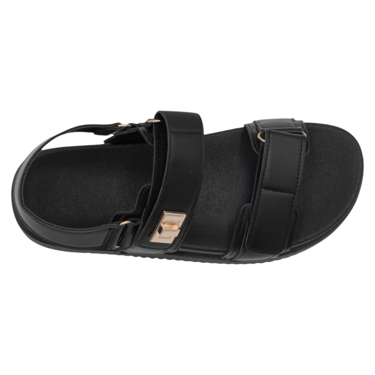 Foto 4 pulgar | Sandalias Con Plataforma Exterior Piel Vegana Color Negro Para Mujer De Rbbasics