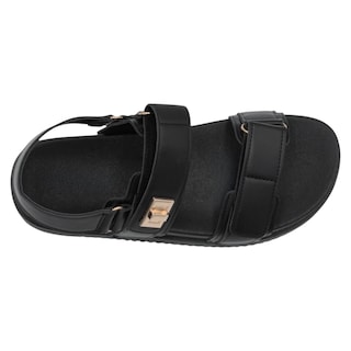 Foto 3 | Sandalias Con Plataforma Exterior Piel Vegana Color Negro Para Mujer De Rbbasics