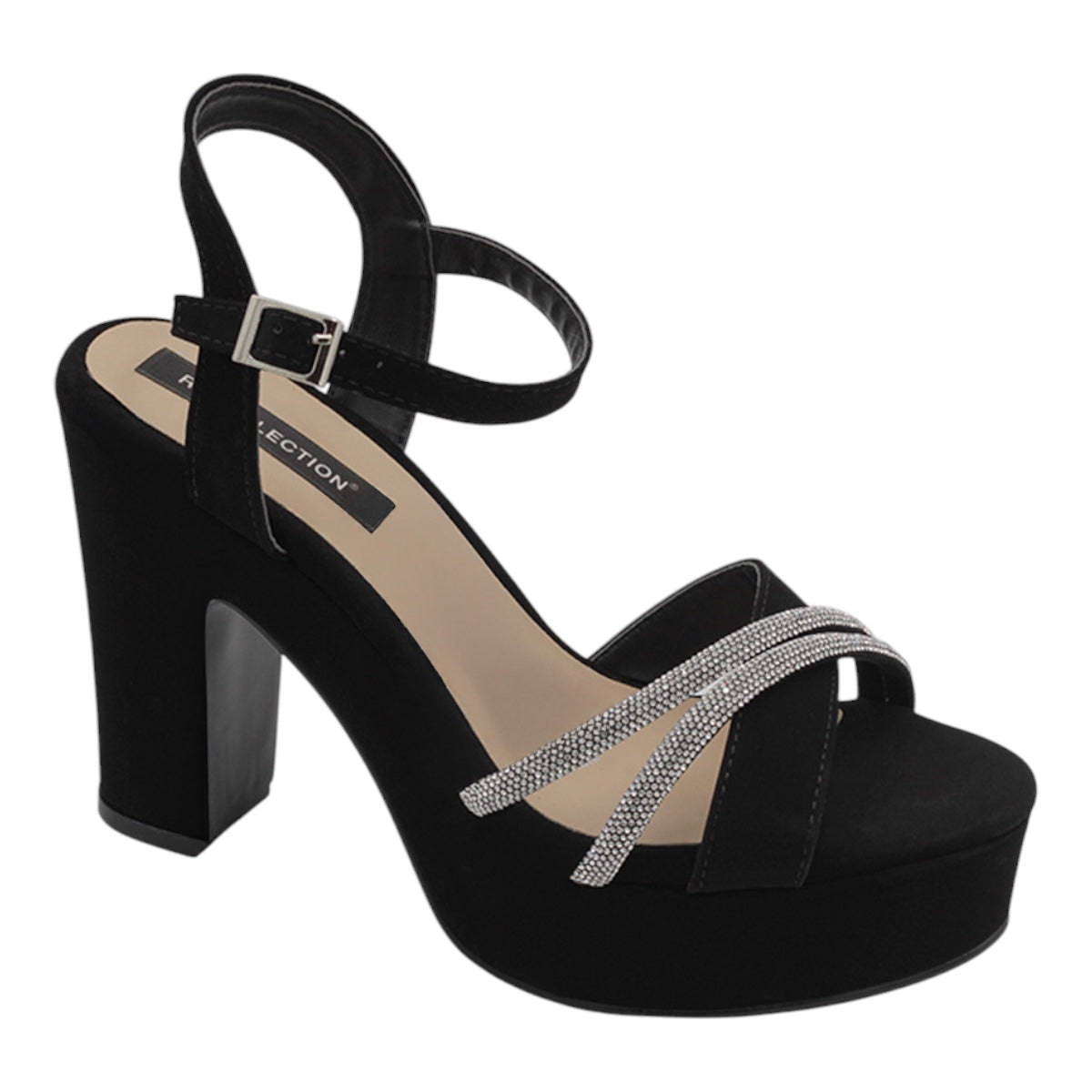 Foto 2 pulgar | Sandalia Con Tacón Exterior Textil Color Negro Para Mujer De Rbcollection