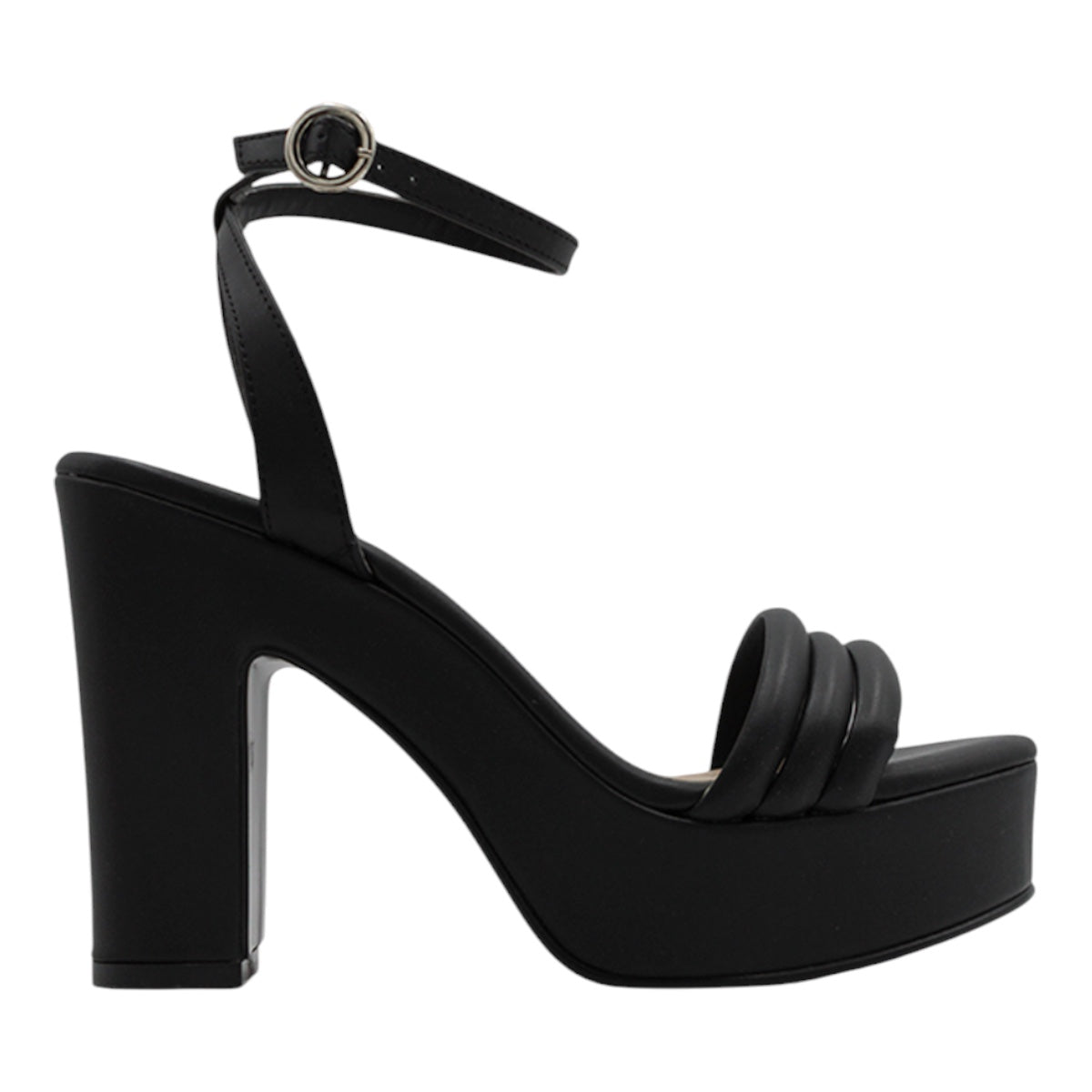 Foto 3 pulgar | Sandalia Con Tacón Exterior Piel Vegana Color Negro Para Mujer De Rbcollection