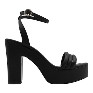 Foto 2 | Sandalia Con Tacón Exterior Piel Vegana Color Negro Para Mujer De Rbcollection