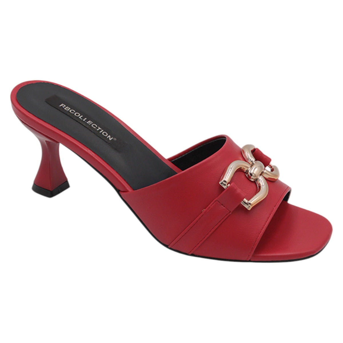Foto 2 pulgar | Sandalia Con Tacón Exterior Piel Vegana Color Rojo Para Mujer De Rbcollection