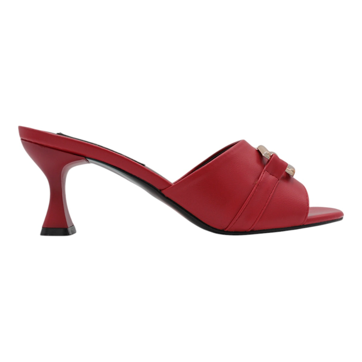 Foto 3 pulgar | Sandalia Con Tacón Exterior Piel Vegana Color Rojo Para Mujer De Rbcollection
