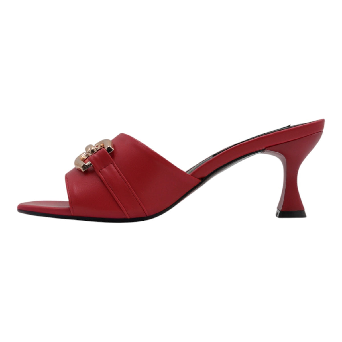 Foto 5 pulgar | Sandalia Con Tacón Exterior Piel Vegana Color Rojo Para Mujer De Rbcollection