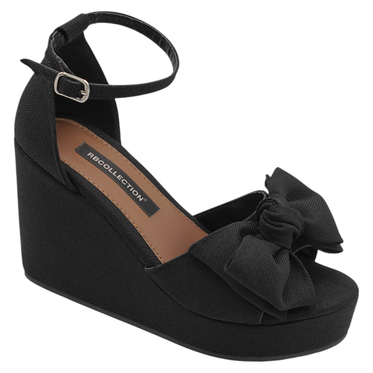 Foto 2 pulgar | Sandalias Con Plataforma Exterior Textil Color Negro Para Mujer De Rbcollection