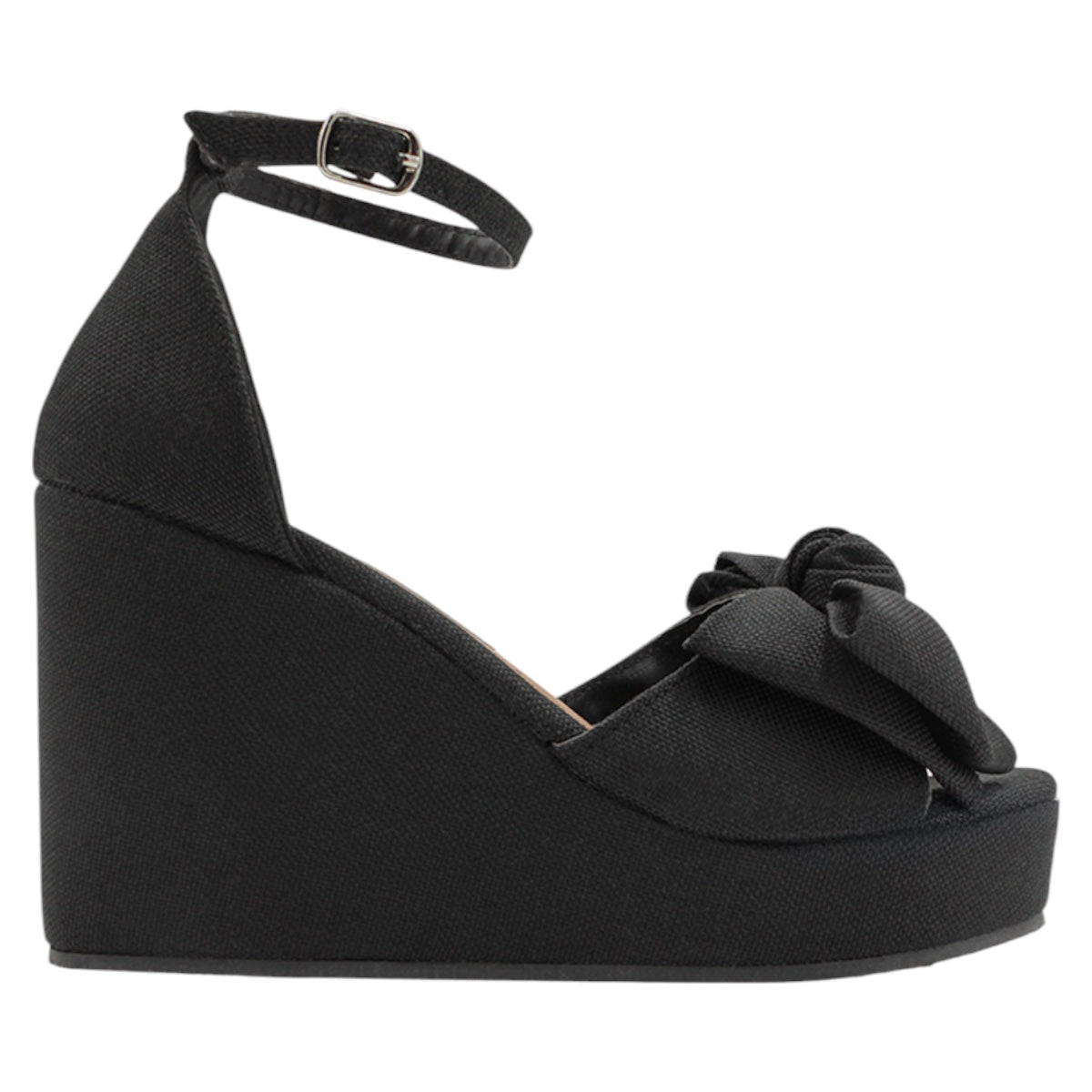 Foto 3 pulgar | Sandalias Con Plataforma Exterior Textil Color Negro Para Mujer De Rbcollection