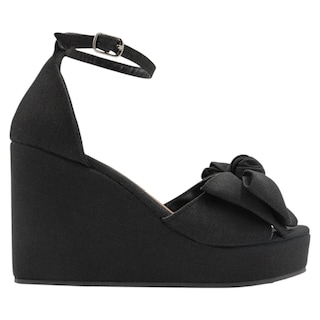 Foto 2 | Sandalias Con Plataforma Exterior Textil Color Negro Para Mujer De Rbcollection