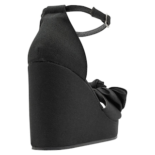 Foto 3 | Sandalias Con Plataforma Exterior Textil Color Negro Para Mujer De Rbcollection