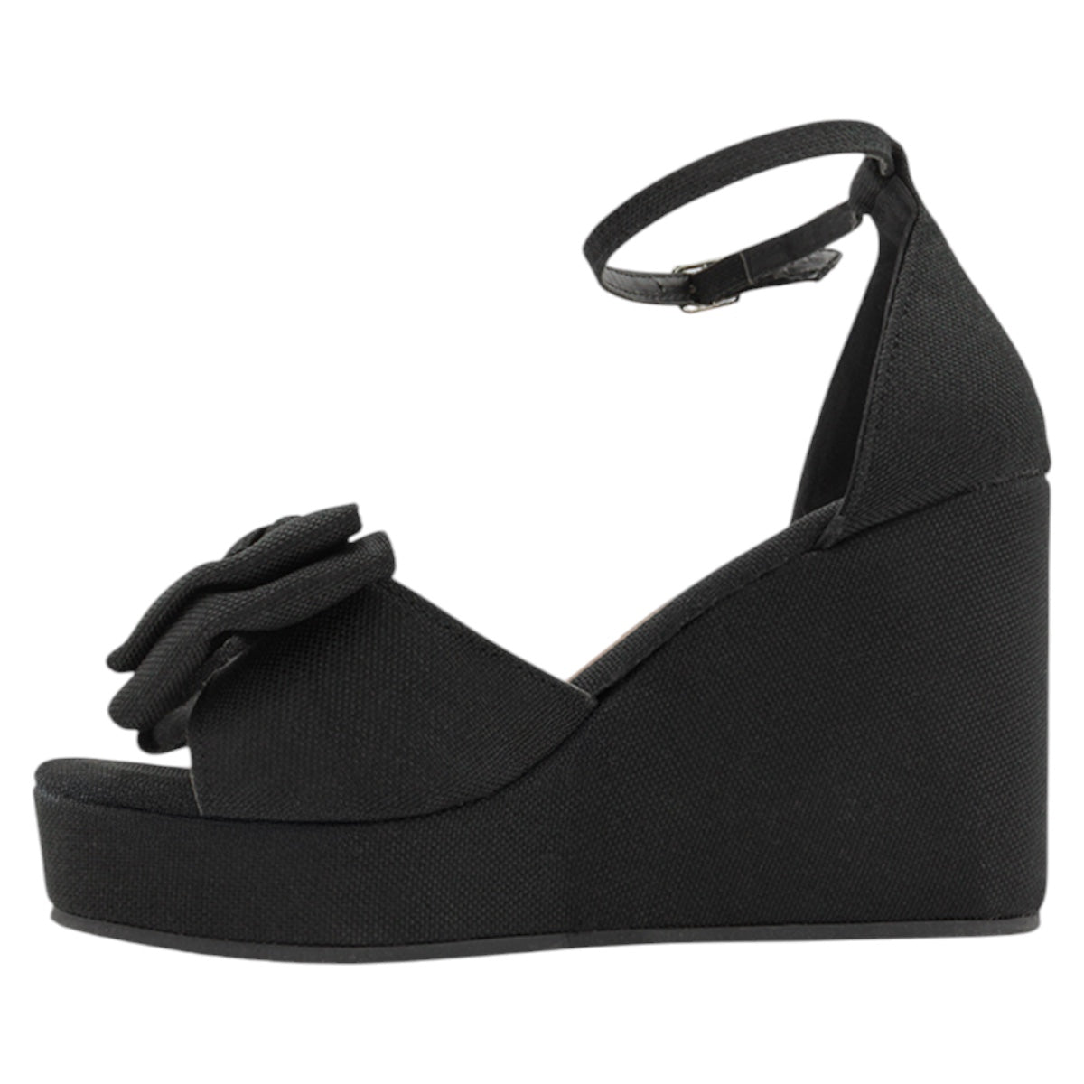 Foto 5 pulgar | Sandalias Con Plataforma Exterior Textil Color Negro Para Mujer De Rbcollection