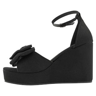 Foto 4 | Sandalias Con Plataforma Exterior Textil Color Negro Para Mujer De Rbcollection