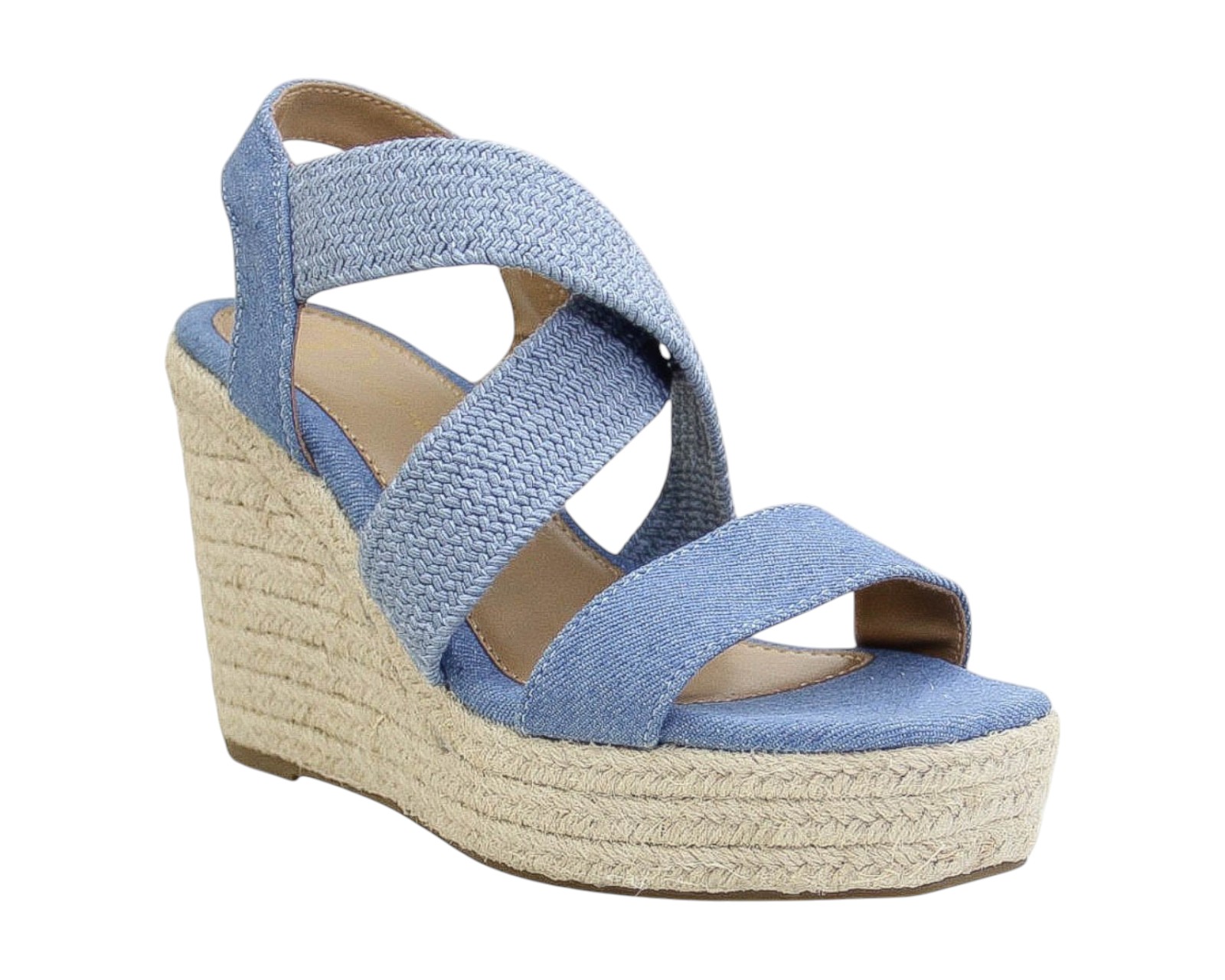 Foto 2 pulgar | Sandalia Cuña Para Mujer Lob Footwear Textil Azul 93005013