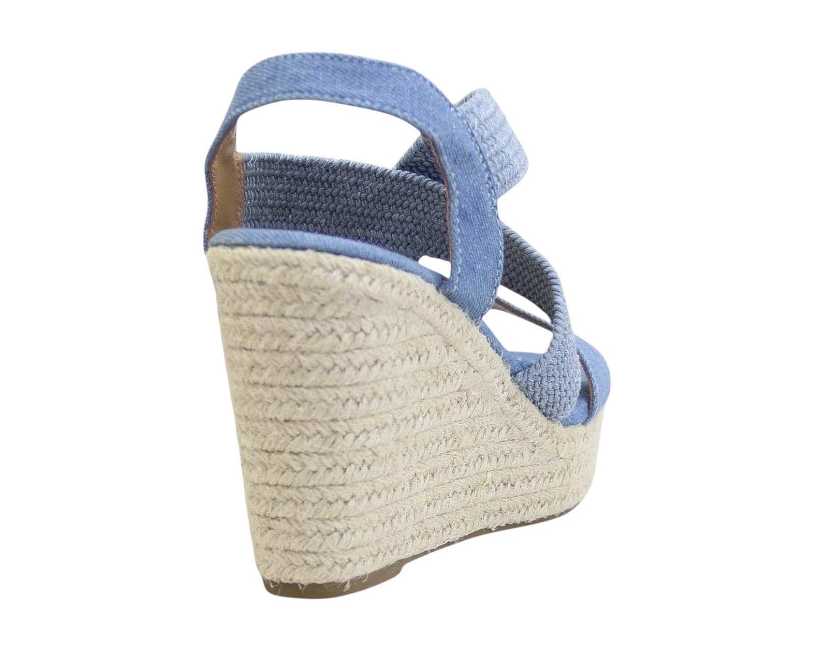 Foto 4 pulgar | Sandalia Cuña Para Mujer Lob Footwear Textil Azul 93005013