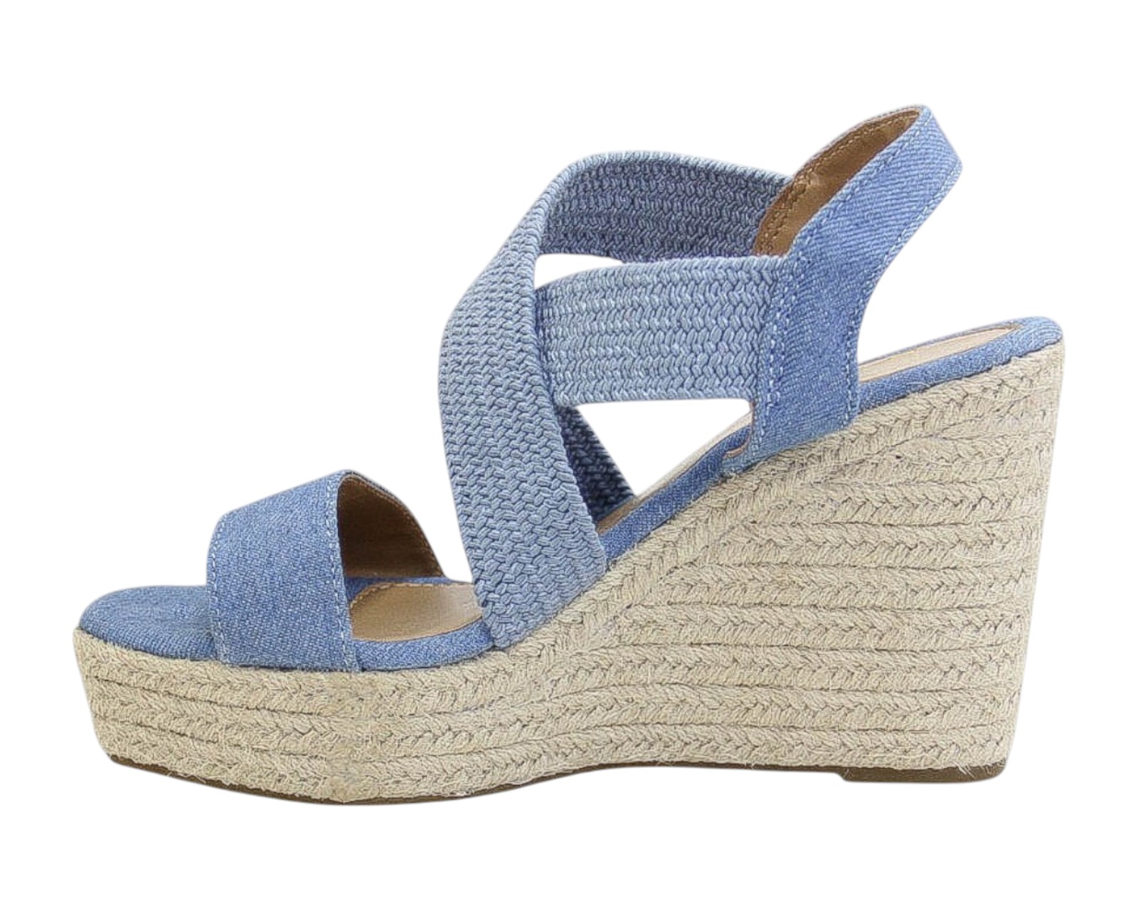 Foto 6 pulgar | Sandalia Cuña Para Mujer Lob Footwear Textil Azul 93005013