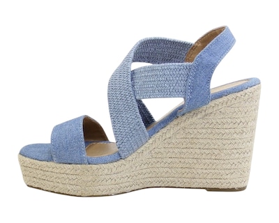 Foto 5 | Sandalia Cuña Para Mujer Lob Footwear Textil Azul 93005013