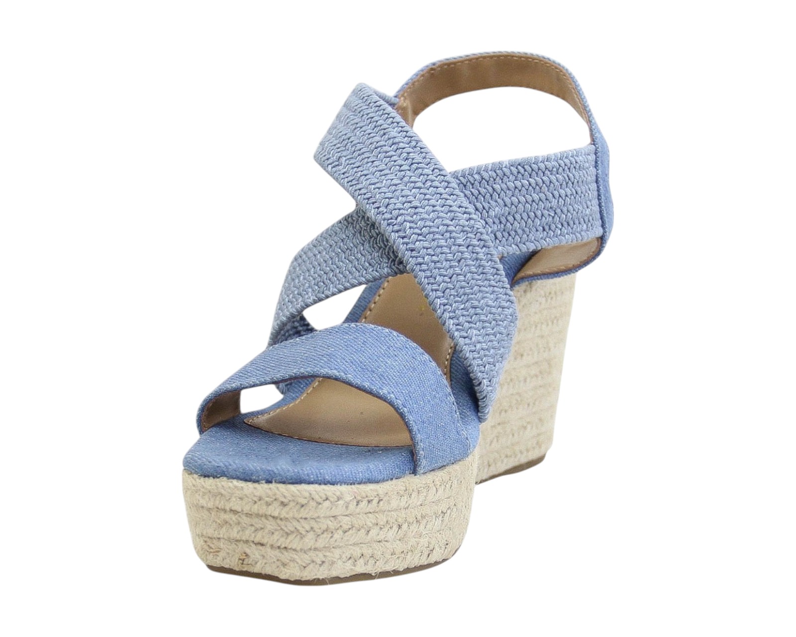 Foto 7 pulgar | Sandalia Cuña Para Mujer Lob Footwear Textil Azul 93005013
