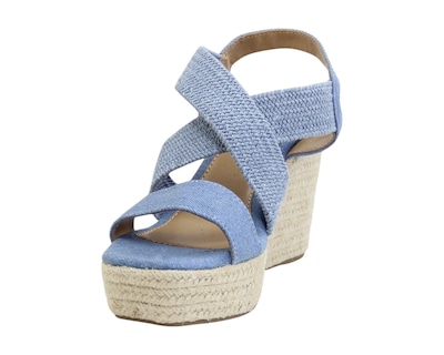 Foto 6 | Sandalia Cuña Para Mujer Lob Footwear Textil Azul 93005013
