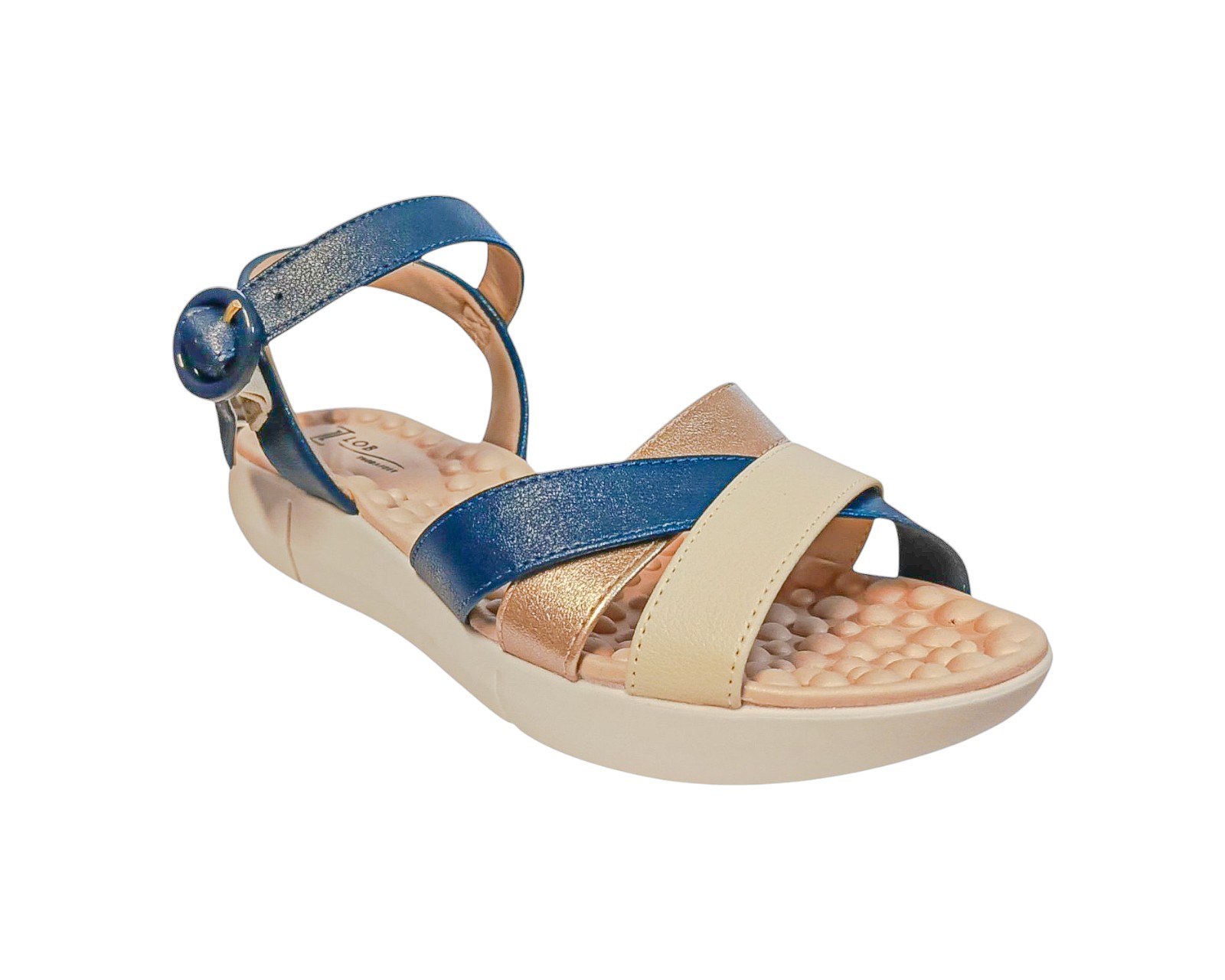 Foto 1 | Sandalia Cuña Para Mujer Lob Footwear Floather/met London Azul 86805073