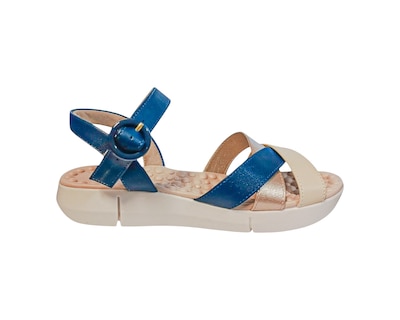 Foto 2 | Sandalia Cuña Para Mujer Lob Footwear Floather/met London Azul 86805073