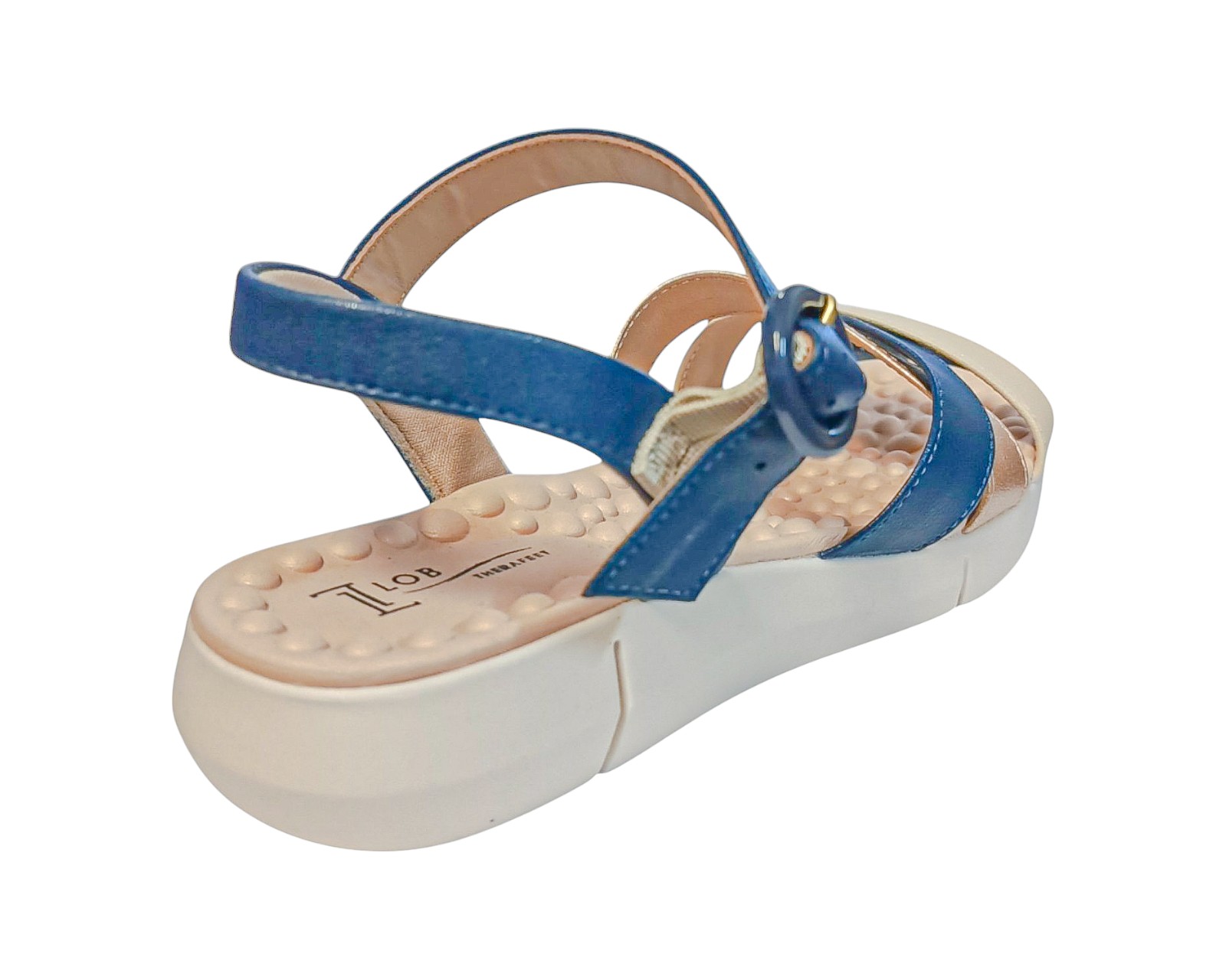 Foto 3 | Sandalia Cuña Para Mujer Lob Footwear Floather/met London Azul 86805073