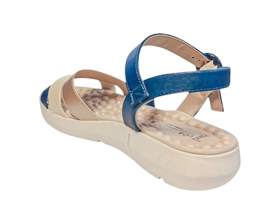 Foto 4 | Sandalia Cuña Para Mujer Lob Footwear Floather/met London Azul 86805073