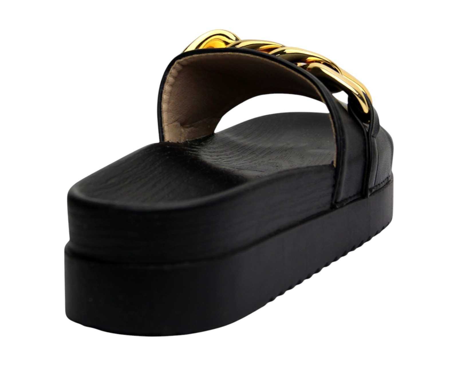 Foto 4 pulgar | Sandalia Cuña Para Mujer Lob Footwear Pu Negro 52205466