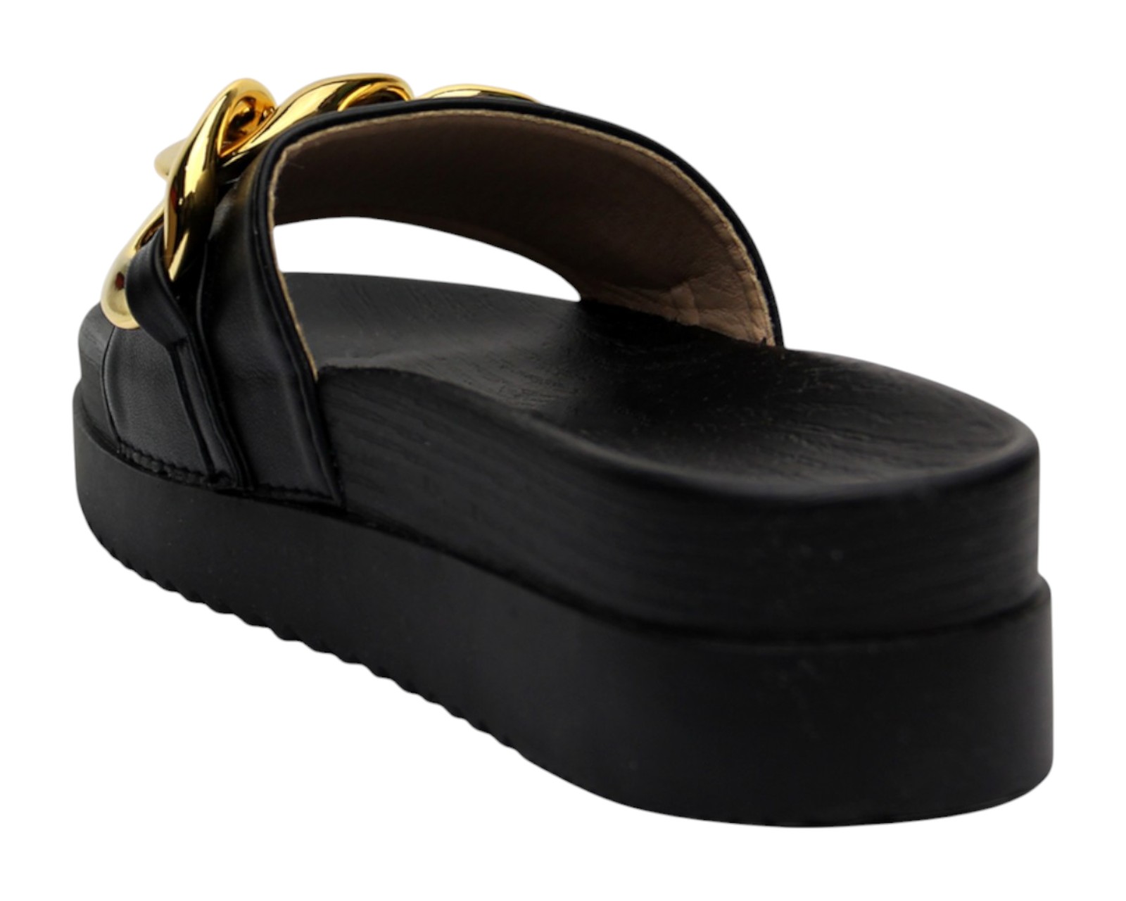 Foto 5 pulgar | Sandalia Cuña Para Mujer Lob Footwear Pu Negro 52205466