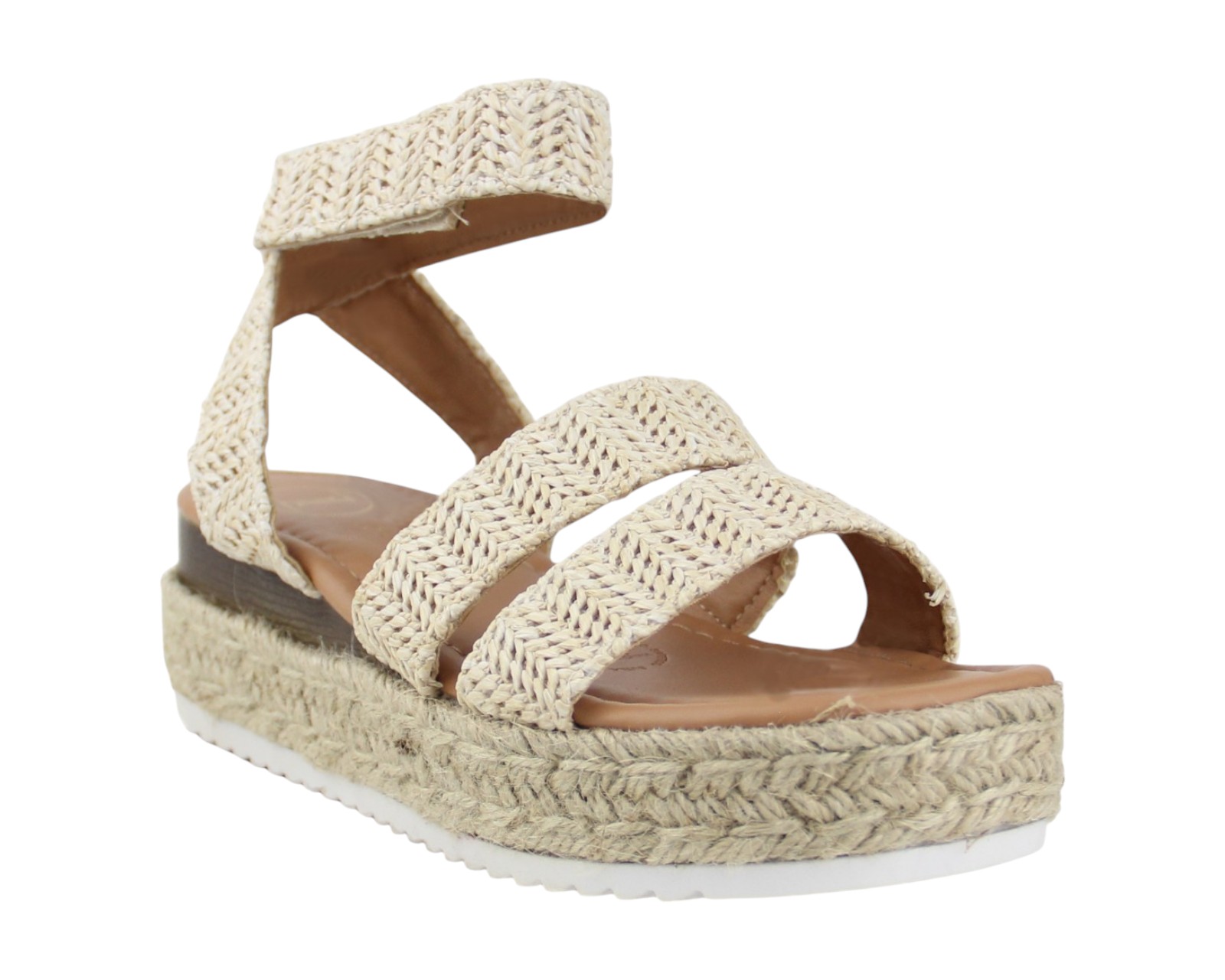 Foto 2 pulgar | Sandalia Cuña Para Mujer Lob Footwear Rafia Beige 90605044