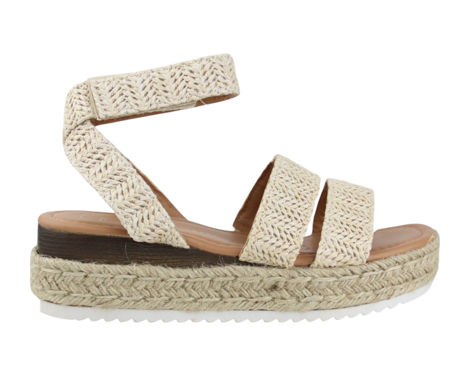 Foto 3 pulgar | Sandalia Cuña Para Mujer Lob Footwear Rafia Beige 90605044
