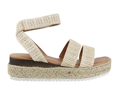 Foto 2 | Sandalia Cuña Para Mujer Lob Footwear Rafia Beige 90605044
