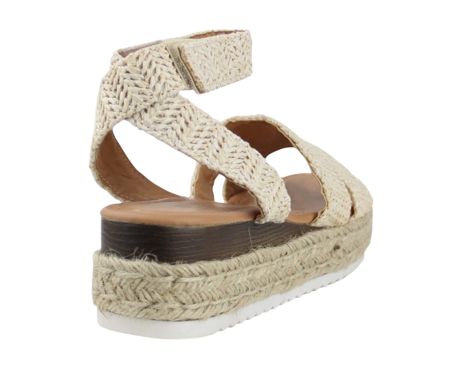 Foto 4 pulgar | Sandalia Cuña Para Mujer Lob Footwear Rafia Beige 90605044