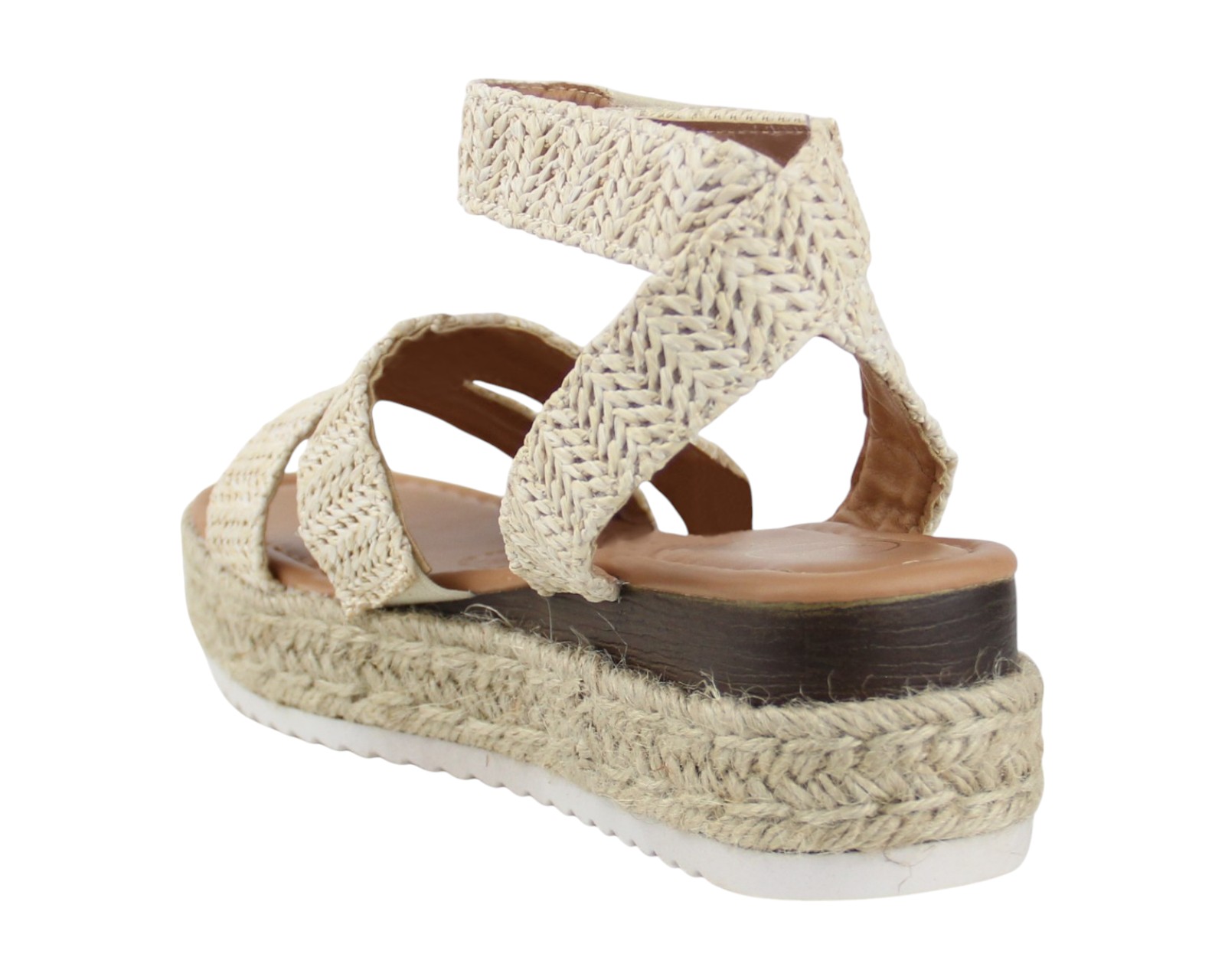 Foto 5 pulgar | Sandalia Cuña Para Mujer Lob Footwear Rafia Beige 90605044