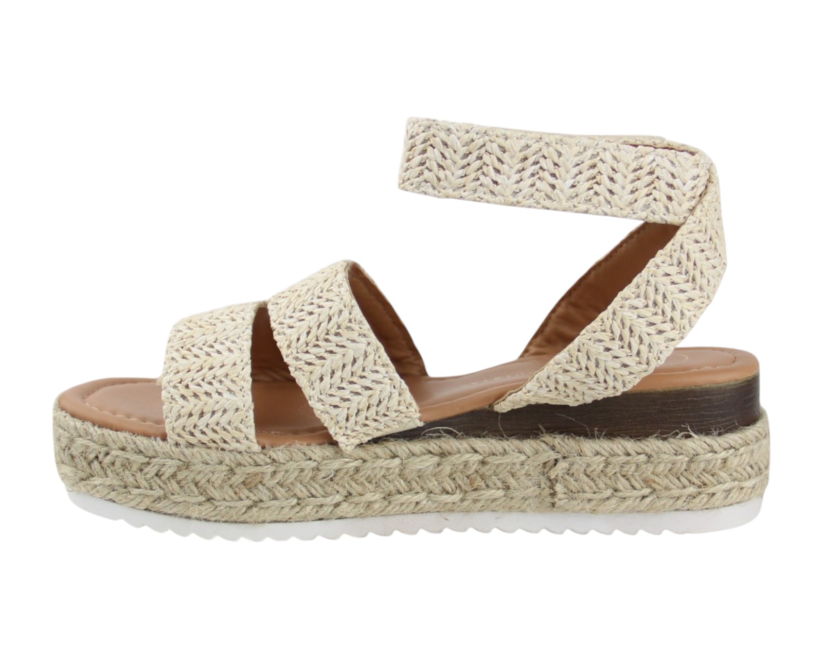 Foto 6 pulgar | Sandalia Cuña Para Mujer Lob Footwear Rafia Beige 90605044