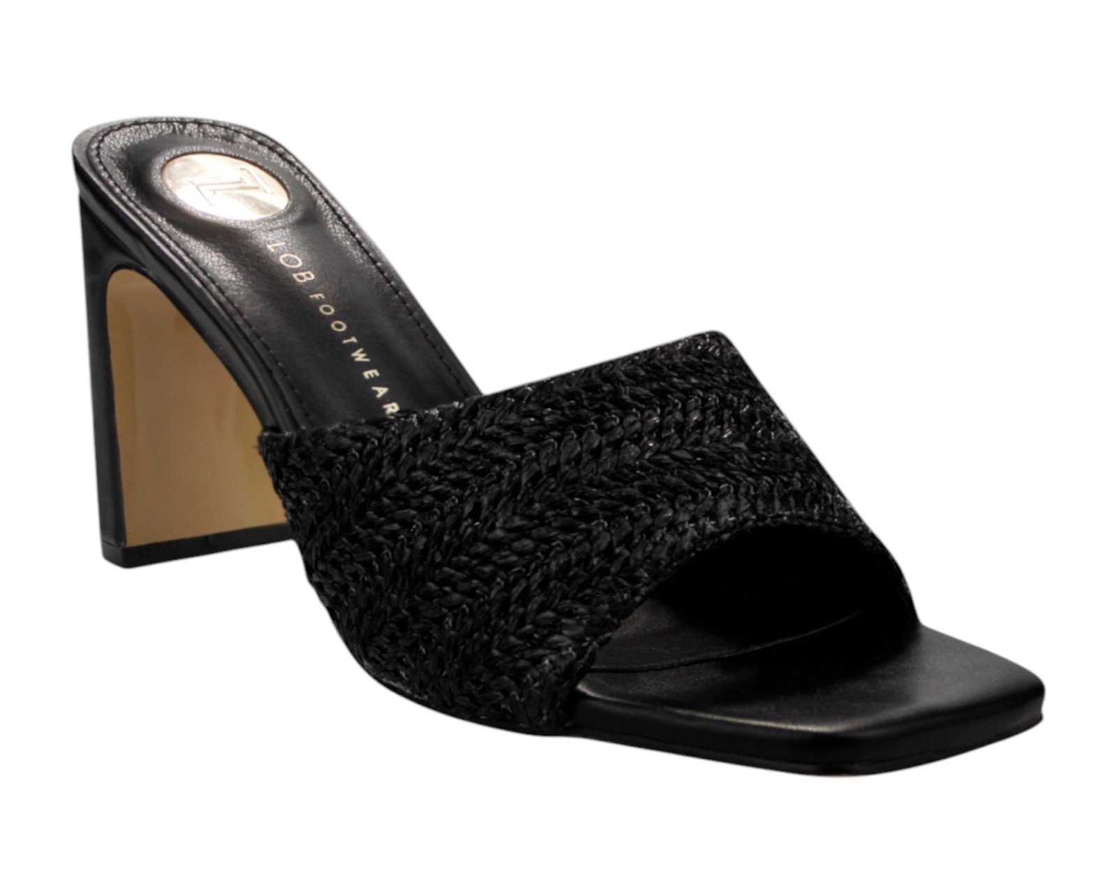 Foto 2 pulgar | Sandalia Cuña Para Mujer Lob Footwear Rafia Negro 90605049