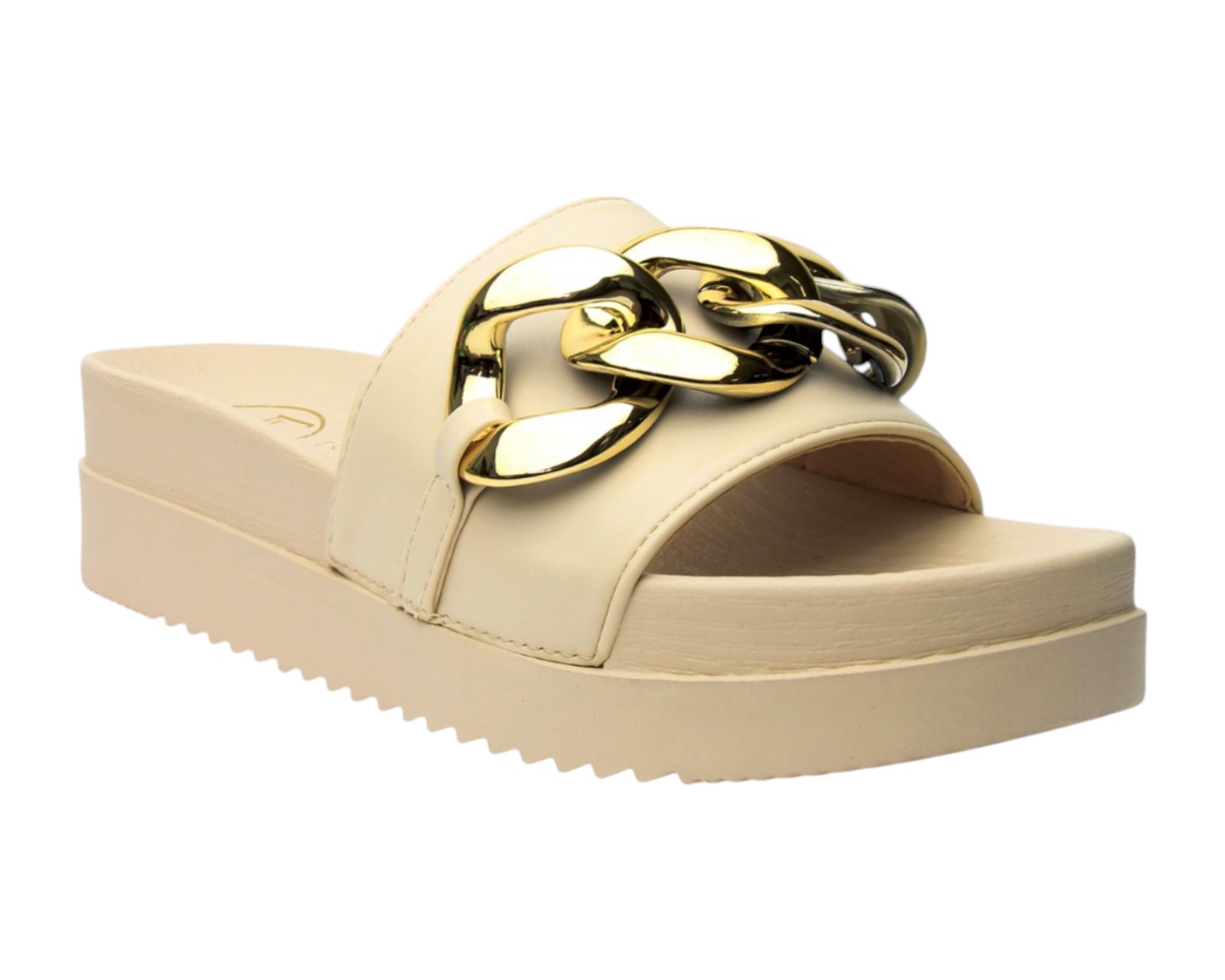 Sandalia Cuña Para Mujer Lob Footwear Pu Beige 52205467